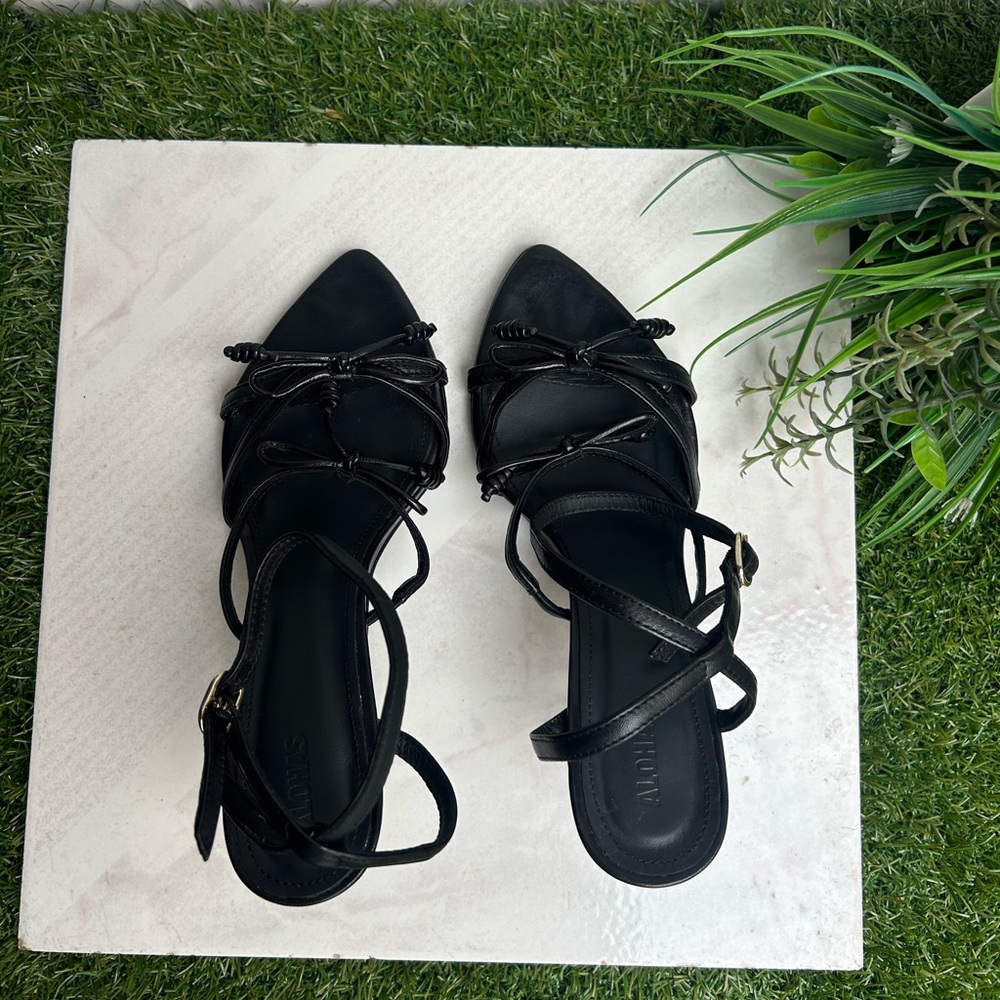 0233 - ALOHAS Black Strappy Heels - Picture 12 of 16